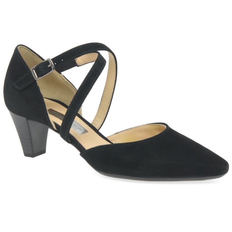 Callow γυναικεία μοντέρνα σταυρωτά παπούτσια δικαστηρίου Gabor μαύρο σουέτ