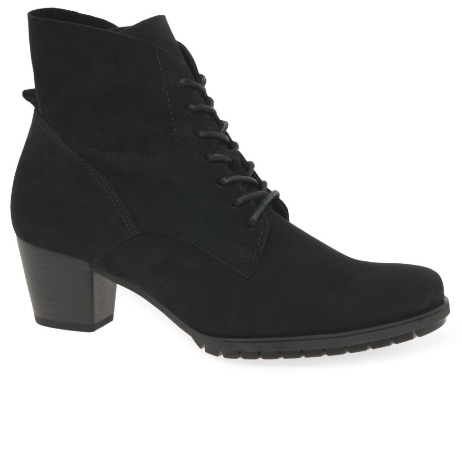 Gabor Black Nubuck βέλτιστα γυναικεία μποτάκια